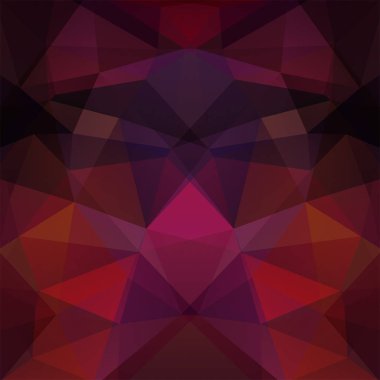 Soyut mozaik arka plan. Üçgen geometrik arka plan. Tasarım öğeleri. Vektör illüstrasyon. Kırmızı, mor kahverengi renkler.