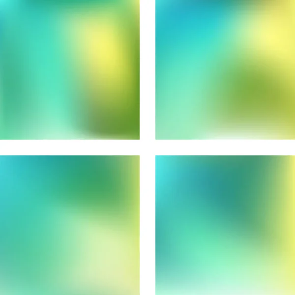 Set con sfondi sfocati astratti. Illustrazione vettoriale. Moderno sfondo geometrico. Modello astratto. Colori verde, blu. — Vettoriale Stock
