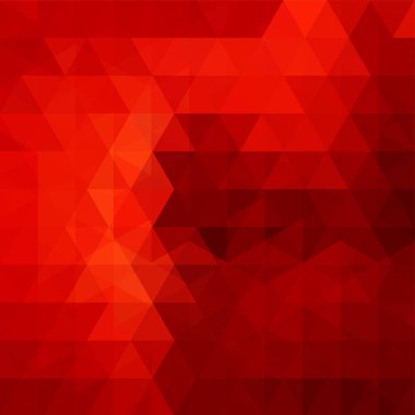 Soyut kırmızı mozaik arkaplan. Üçgen geometrik arkaplan. Tasarım elemanları. Vektör illüstrasyonu.