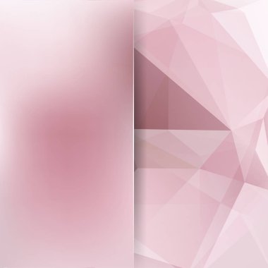 Soyut geometrik tarzı pastel pembe arka plan. Cam ile arka plan bulanıklık. Vektör çizim