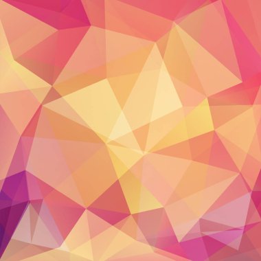 Geometrik desen, çokgen üçgenler sarı, turuncu tonları arka planda vektör. İllüstrasyon model