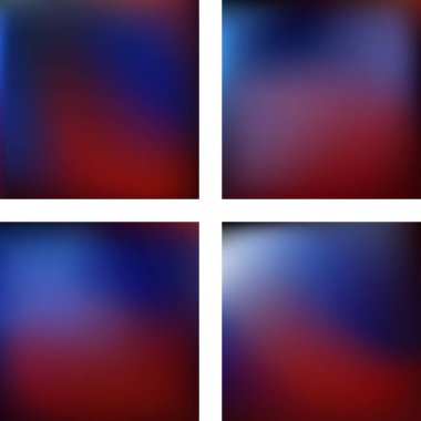 Soyut bulanık arka planlarla ayarlayın. Vektör illüstrasyon. Modern geometrik fon. Soyut şablon. Kahverengi, mavi renkler.