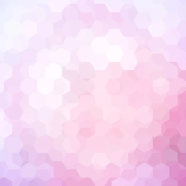 Fundo feito de rosa pastel, hexágonos brancos. Composição quadrada com formas geométricas. Eps 10 — Vetor de Stock