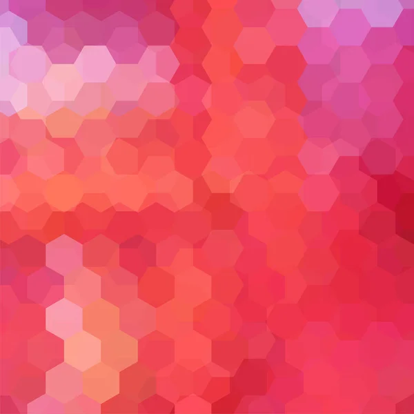 Hintergrund aus roten, orangen, rosa Sechsecken. quadratische Komposition mit geometrischen Formen. Folge 10 — Stockvektor