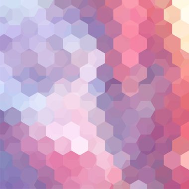 Geometrik desen, pastel pembe altıgenler ile vektör arka plan, mor tonları. İllüstrasyon deseni