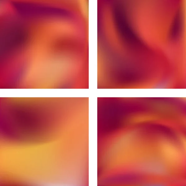 Set con sfondi sfocati astratti. Illustrazione vettoriale. Moderno sfondo geometrico. Modello astratto. Rosso, colori arancio . — Vettoriale Stock