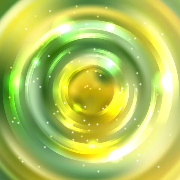 Moldura redonda vetorial. Bandeira de círculo brilhante. Projeto vetorial. Espiral brilhante. Amarelo, cores verdes . — Vetor de Stock