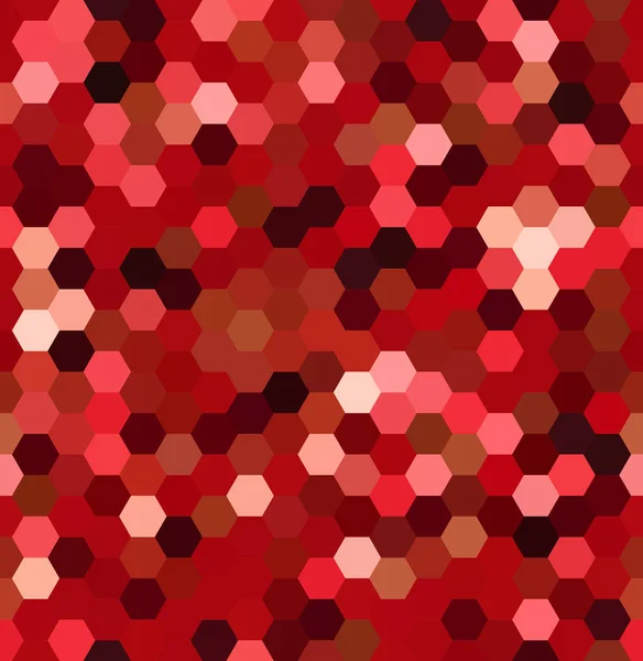 背景由红色、棕色六边形制成。无缝背景。具有几何形状的方形合成 — 图库矢量图片