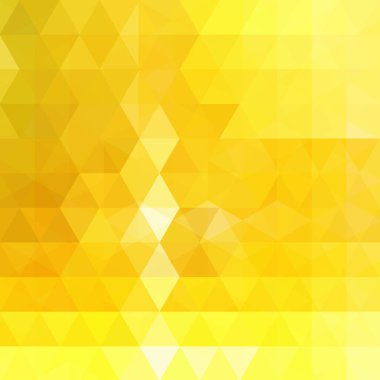 Soyut sarı mozaik arka plan. Üçgen geometrik arkaplan. Tasarım elemanları. Vektör illüstrasyonu