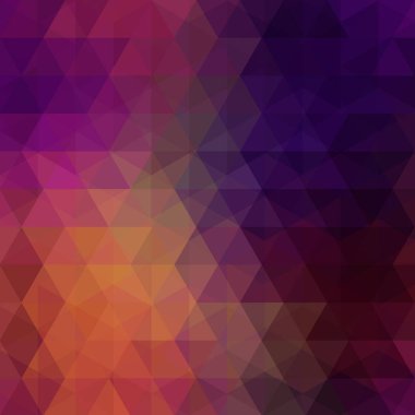 Kahverengi, mor geometrik şekillerin arka planı. Soyut üçgen geometrik arka plan. Mozaik desen. Vektör Eps 10. Vektör çizimi
