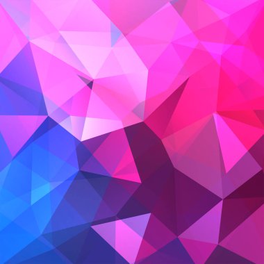Soyut poligonal vektör arka plan. Geometrik vektör çizim. Yaratıcı tasarım şablonu. Pembe, mavi renkler.