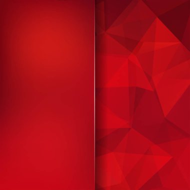 Kırmızı soyut mozaik arka plan. Arka planı bulanıklaştırın. Üçgen geometrik arka plan. Tasarım öğeleri. Vektör çizimi