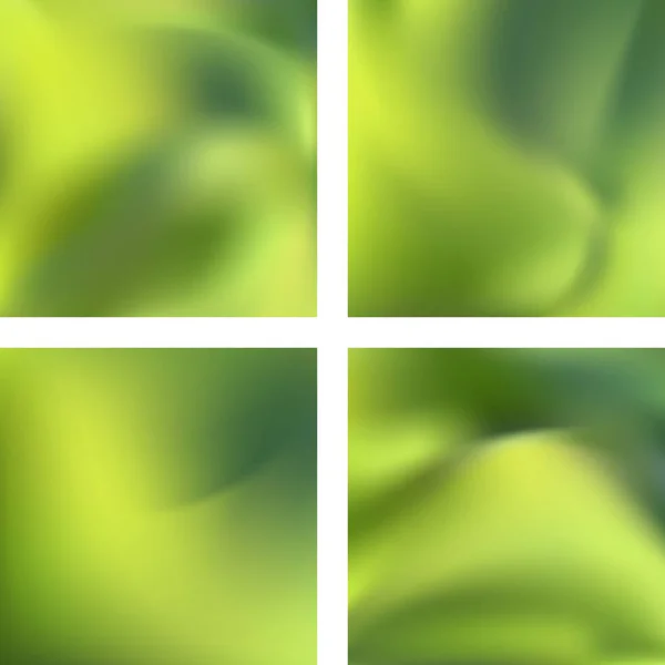 Set con sfondi sfocati astratti verdi. Illustrazione vettoriale. Moderno sfondo geometrico. Modello astratto. — Vettoriale Stock