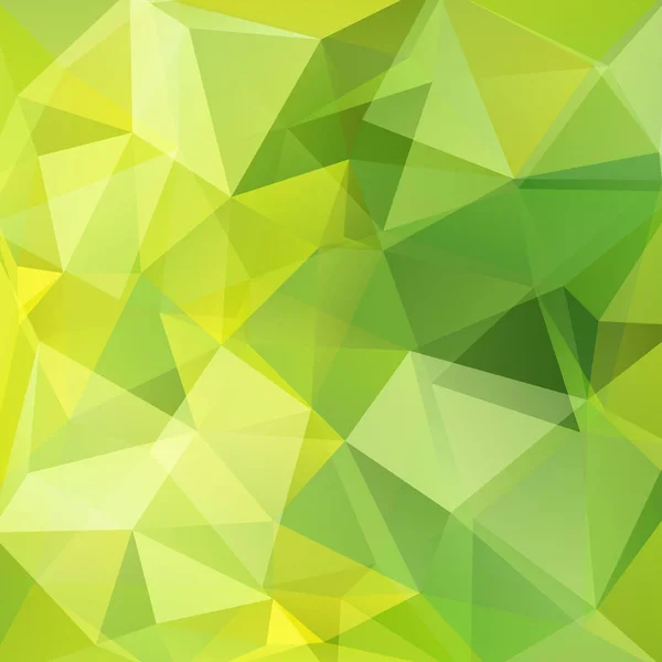 Geometrische patroon, veelhoek driehoeken vector achtergrond met groene, gele tinten. Illustratie patroon — Stockvector