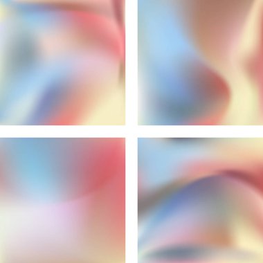 Soyut bulanık arkaplanlarla ayarlanmış. Vektör çizimi. Modern geometrik arka plan. Soyut şablon.