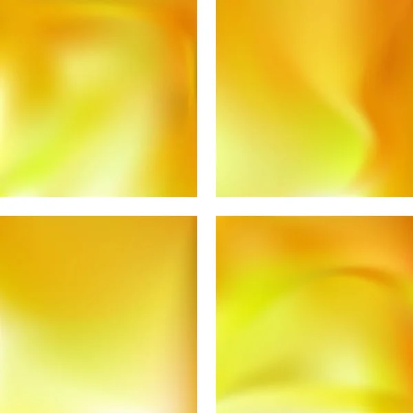 Set con fondos difusos abstractos amarillos. Ilustración vectorial. Fondo geométrico moderno. Plantilla resumen. — Vector de stock