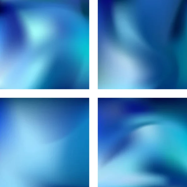 Set con sfondi blu astratti sfocati. Illustrazione vettoriale. Moderno sfondo geometrico. Modello astratto. — Vettoriale Stock