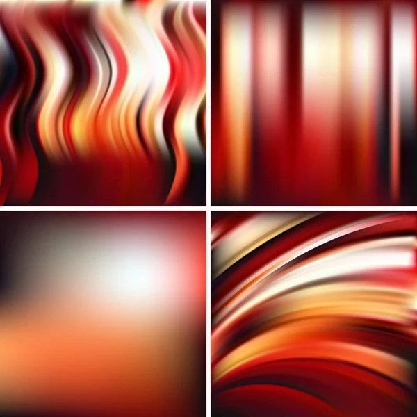 Abstract creative concept blurred background set. Elements for your website or presentation. Vector illustration. Red, orange, brown, white colors. — Stock Vector