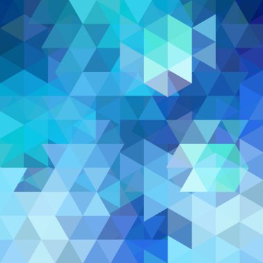 Soyut mavi mozaik arka plan. Üçgen geometrik arkaplan. Tasarım elemanları. Vektör illüstrasyonu