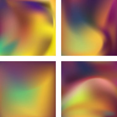 Kahverengi, soyut, bulanık arkaplan seti. Vektör çizimi. Modern geometrik arka plan. Soyut şablon.