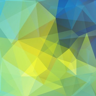 Soyut geometrik stil arka plan. Sarı, yeşil, mavi renkler. Vektör çizimi