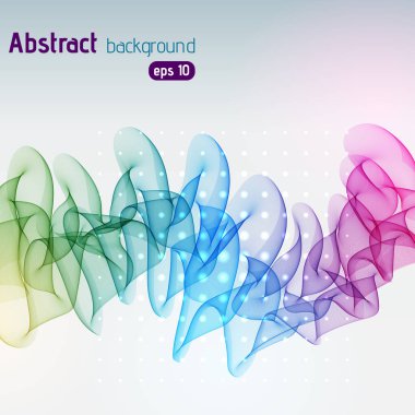 Işık arkaplanındaki soyut renkli çizgiler. Vektör çizimi. Çizgili teknoloji arka planı.