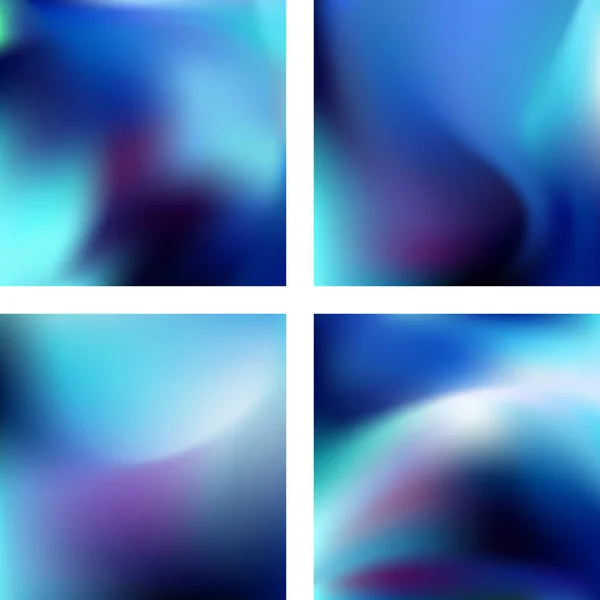 Set con sfondi blu astratti sfocati. Illustrazione vettoriale. Moderno sfondo geometrico. Modello astratto. — Vettoriale Stock