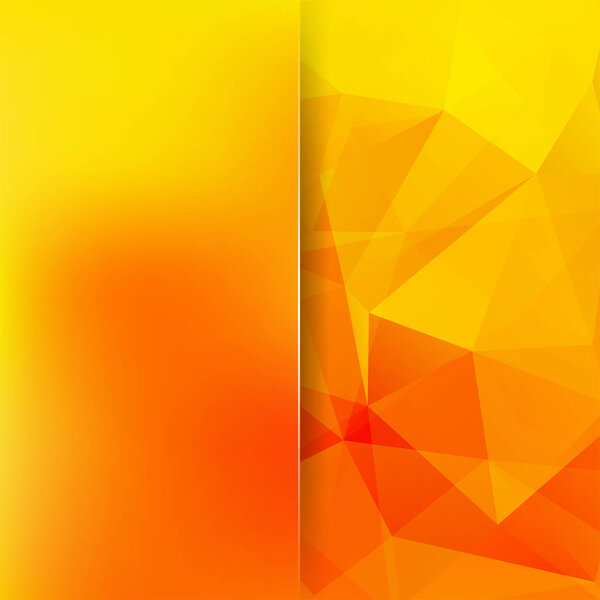 Abstract mosaic background. Blur background. Triangle geometric background. Design elements. Vector illustration. Yellow, orange colors.