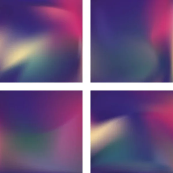 Set met abstracte wazige achtergronden. Vector illustratie. Moderne geometrische achtergrond. Abstracte template. Roze, paarse, blauwe kleuren. — Stockvector