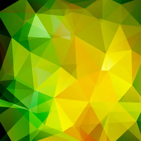 Abstracte achtergrond die bestaat uit gele, groene driehoekjes. Geometrisch ontwerp voor bedrijfspresentaties of web sjabloon banner folder. Vectorillustratie — Stockvector