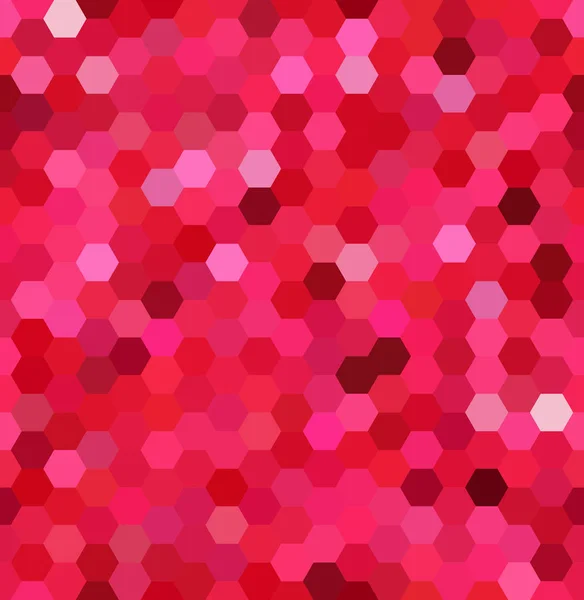 无缝抽象马赛克背景。六角形几何背景。设计元素。矢量插图。红色、粉红色. — 图库矢量图片