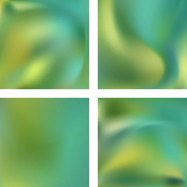 Set Met Groene Abstracte Wazige Achtergronden Vector Illustratie Moderne Geometrische — Stockvector