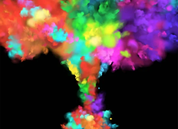 Peinture Arc Ciel Colorée Tombe Haut Mélangeant Dans Eau Encre — Image vectorielle