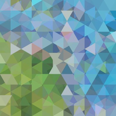Soyut geometrik biçim arkaplanı. Mavi, yeşil renkler. Vektör illüstrasyonu