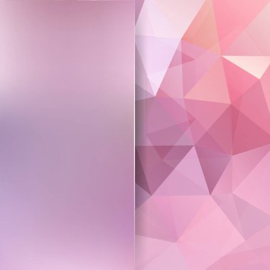 Soyut pembe mozaik arka plan. Bulanık arkaplan. Üçgen geometrik arkaplan. Tasarım elemanları. Vektör illüstrasyonu