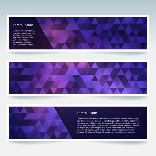 Αφηρημένο Banner Πρότυπα Επιχειρηματικού Σχεδιασμού Σύνολο Πανό Μπλε Μωβ Πολυγωνικό — Διανυσματικό Αρχείο