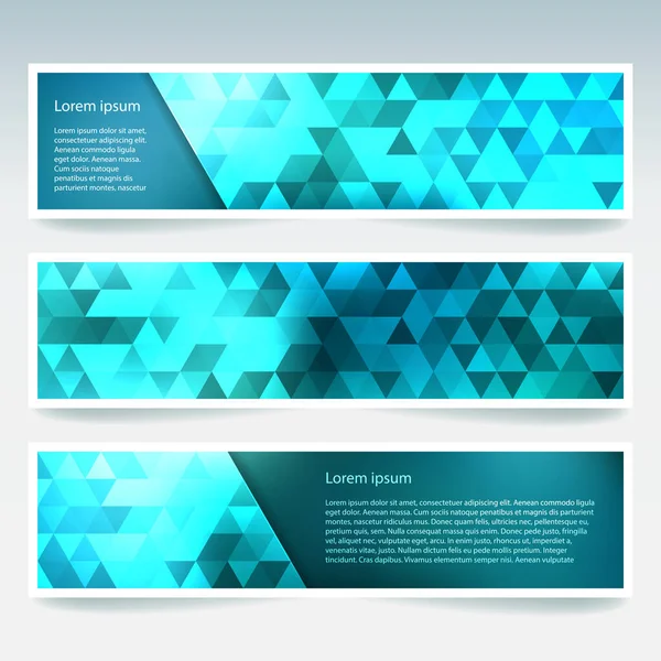 Horizontale Banner Mit Blauen Polygonalen Dreiecken Polygon Hintergrund Vektorillustration — Stockvektor