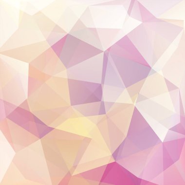 Soyut çokgen vektör arkaplanı. Geometrik vektör çizimi. Yaratıcı tasarım şablonu. Pastel sarı, pembe renkler.