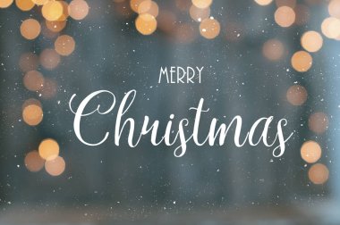 Tebrik kartı mutlu Noeller ufuk Noel ışıkları ile arka plan olarak