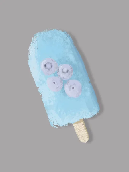 Blueberry popsicle with berries in summer heat