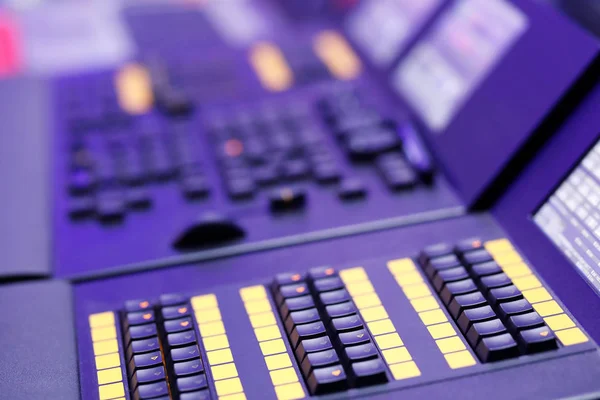 Playback buttons on lighting control console — Stock Photo, Image