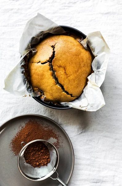 Homemade coffee cake in a springform pan — Stock Photo, Image