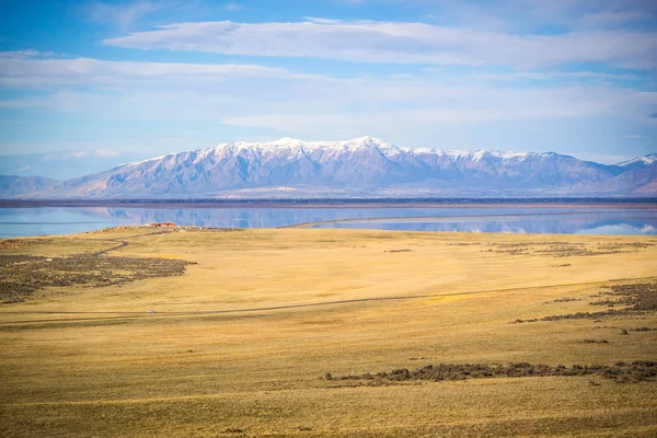 Uma Bela Vista Paisagem Montanhosa Parque Estadual Ilha Antelope Utah — Fotografia de Stock