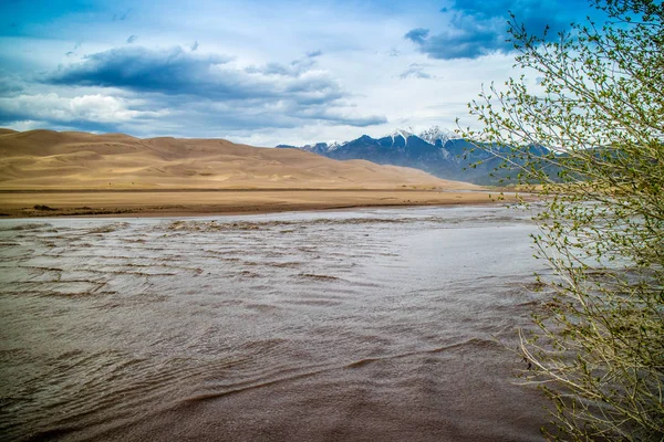 Medano Creek Great Sand Dunes National Park Behouden Colorado — Stockfoto