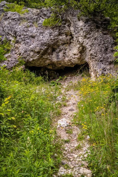 Entrada Para Caverna Crânio Mackinac Island Ignace Michigan — Fotografia de Stock
