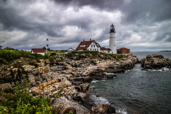 Portland Head Lighthouse Din Capul Elizabeth Maine — Fotografie, imagine de stoc
