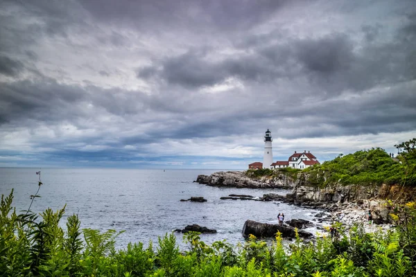 Portland Head Lighthouse Din Capul Elizabeth Maine — Fotografie, imagine de stoc