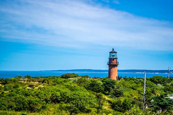 Διάσημο Gay Επικεφαλής Φως Στον Αμπελώνα Martha Cape Cod Μασαχουσέτη — Φωτογραφία Αρχείου