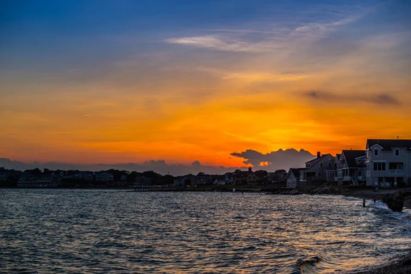 Dramatic Vibrant Sunset Scenery Cape Cod Martha Vineyard Massachusetts — Stock Photo, Image