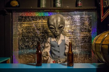 Roswell, New Mexico'da ufo minyatür modelleri
